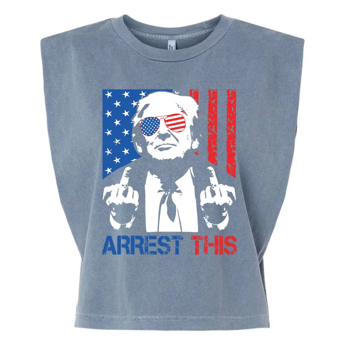 Donald Trump Arrest This Fingers 2024 Election Pro Trump Garment-Dyed Women's Muscle Tee