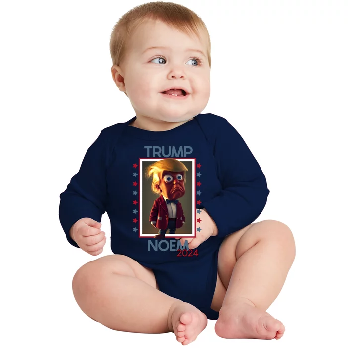 Donald Trump And Kristi Noem Election 2024 Funny Gift Baby Long Sleeve Bodysuit