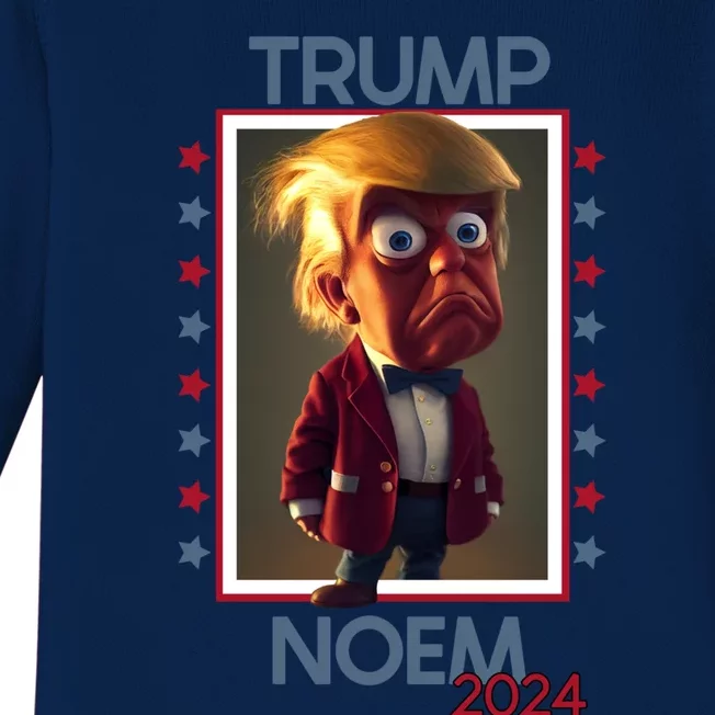 Donald Trump And Kristi Noem Election 2024 Funny Gift Baby Long Sleeve Bodysuit