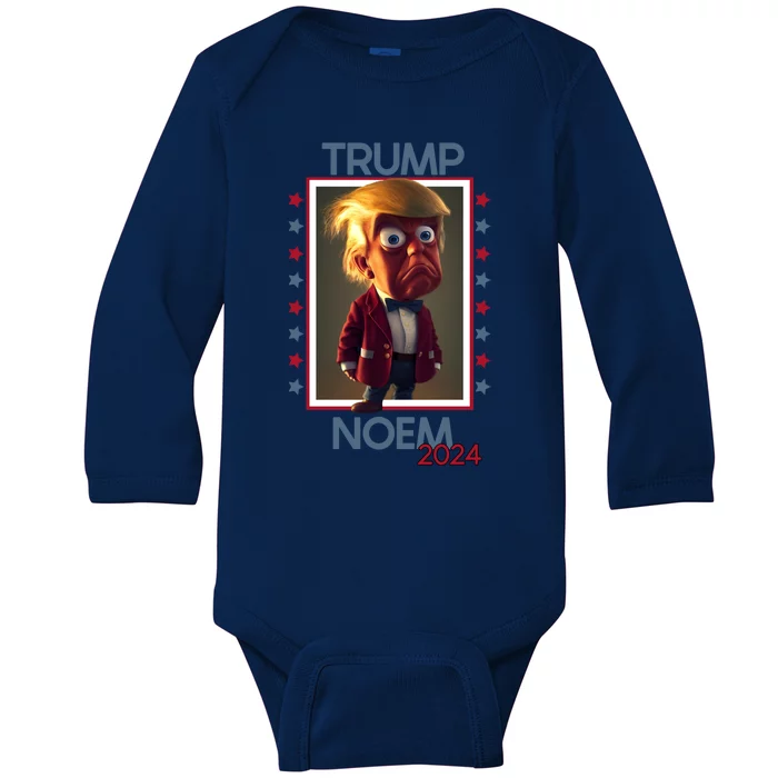 Donald Trump And Kristi Noem Election 2024 Funny Gift Baby Long Sleeve Bodysuit