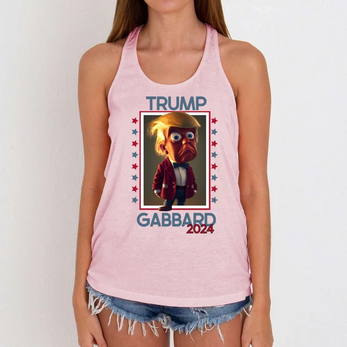 Donald Trump And Tulsi Gabbard Election 2024 Funny Gift Women's Knotted Racerback Tank