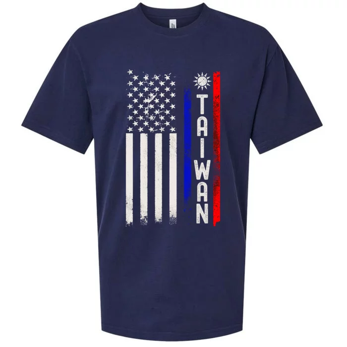 Distressed Taiwanese American Flag Cool Gift Its In My Dna Pride Gift Sueded Cloud Jersey T-Shirt