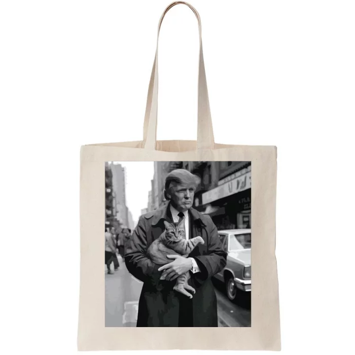 Donald Trump And Cat In Nyc Tote Bag