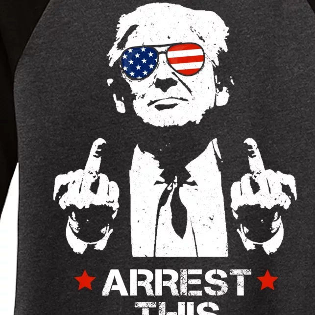 Donald Trump Arrest This Funny 2024 Election Women's Tri-Blend 3/4-Sleeve Raglan Shirt