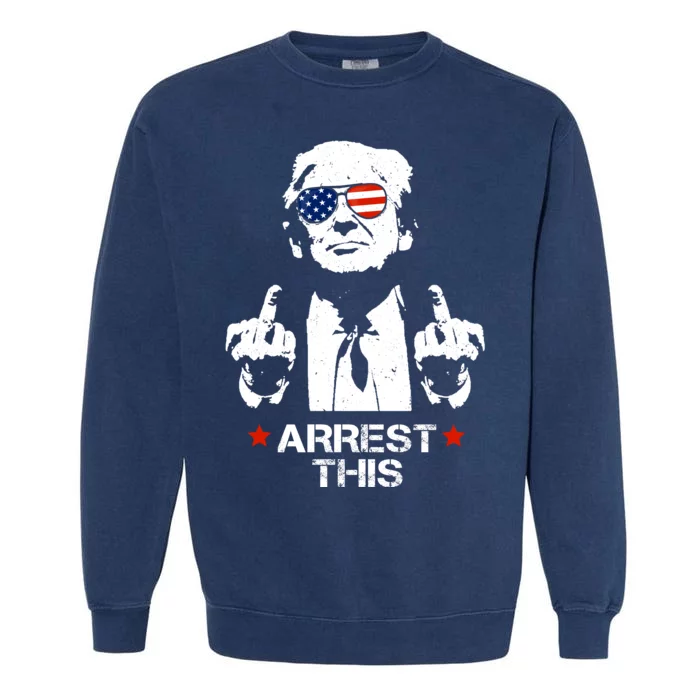 Donald Trump Arrest This Funny 2024 Election Garment-Dyed Sweatshirt