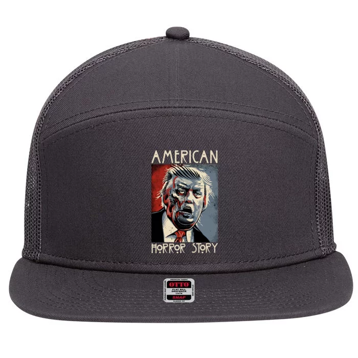 Donald Trump American Horror Story 7 Panel Mesh Trucker Snapback Hat