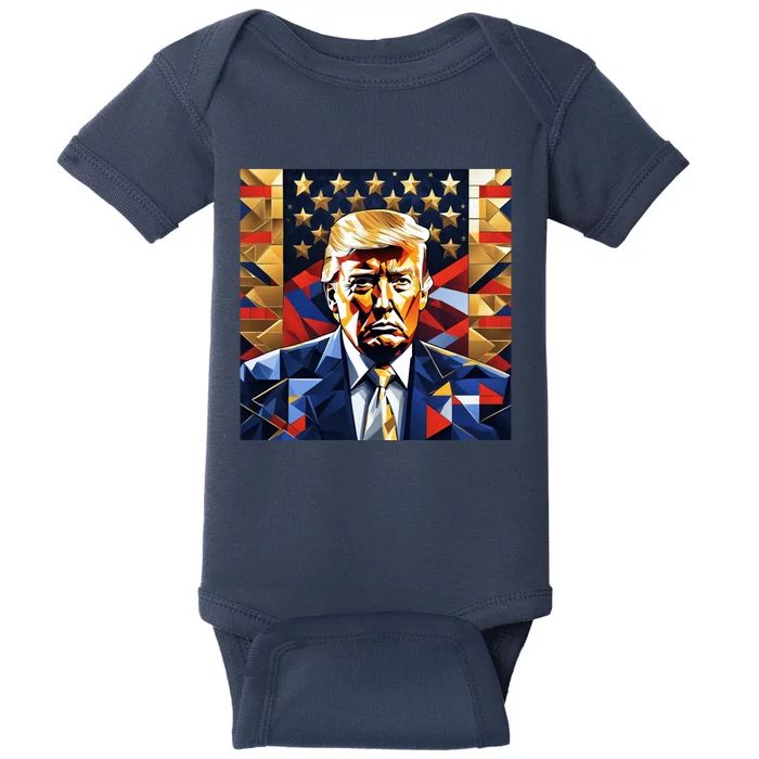 Donald Trump Art Cubist Baby Bodysuit