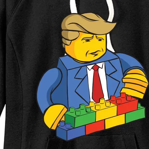 Donald Trump Building Wall Funny Toy Women's Fleece Hoodie