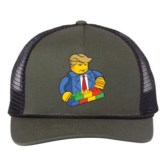 Donald Trump Building Wall Funny Toy Retro Rope Trucker Hat Cap