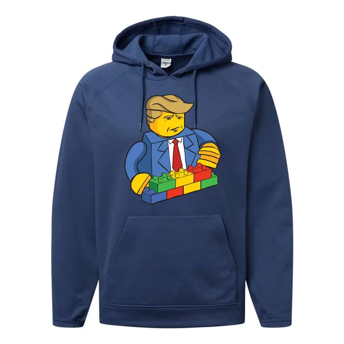 Donald Trump Building Wall Funny Toy Performance Fleece Hoodie