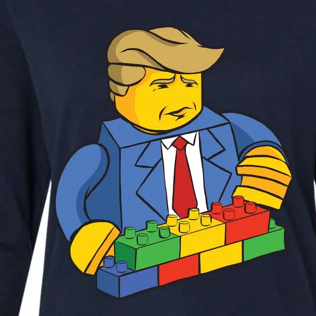 Donald Trump Building Wall Funny Toy Womens Cotton Relaxed Long Sleeve T-Shirt