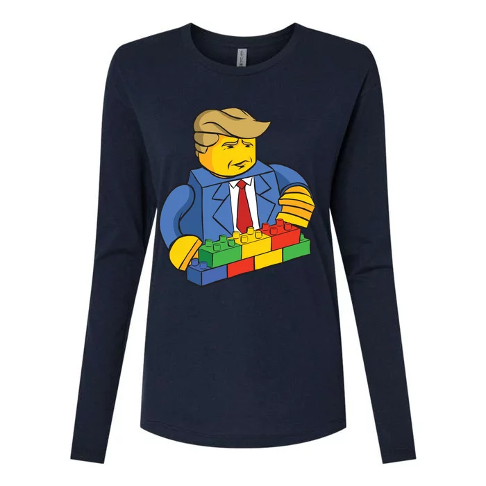 Donald Trump Building Wall Funny Toy Womens Cotton Relaxed Long Sleeve T-Shirt