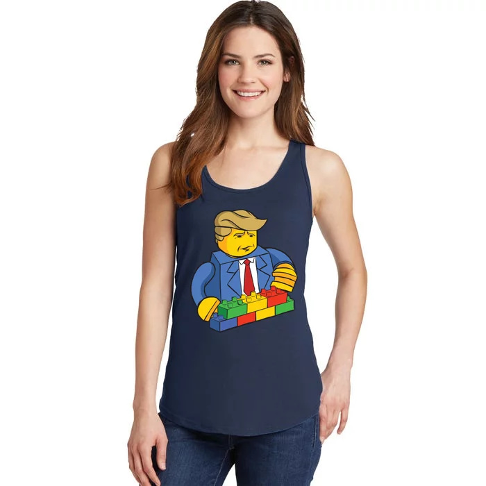 Donald Trump Building Wall Funny Toy Ladies Essential Tank