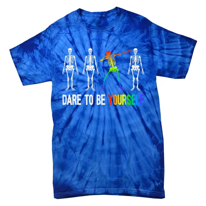 Dare To Be Yourself Gift Lgbt Pride Gift Lgbtq Gift Tie-Dye T-Shirt