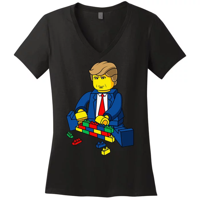 Donald Trump Build A Wall Women's V-Neck T-Shirt