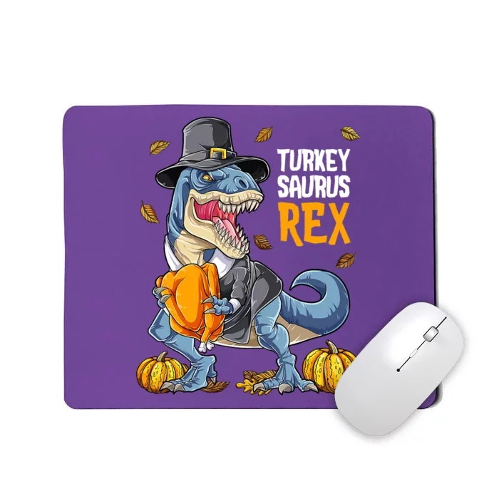 Dinosaur Thanksgiving Boys Turkey Saurus T Rex Pilgrim Mousepad