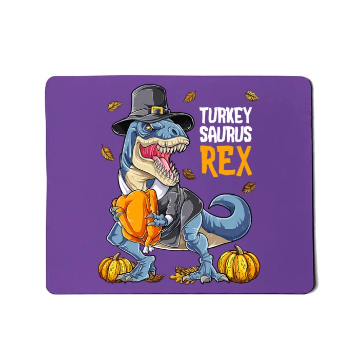 Dinosaur Thanksgiving Boys Turkey Saurus T Rex Pilgrim Mousepad