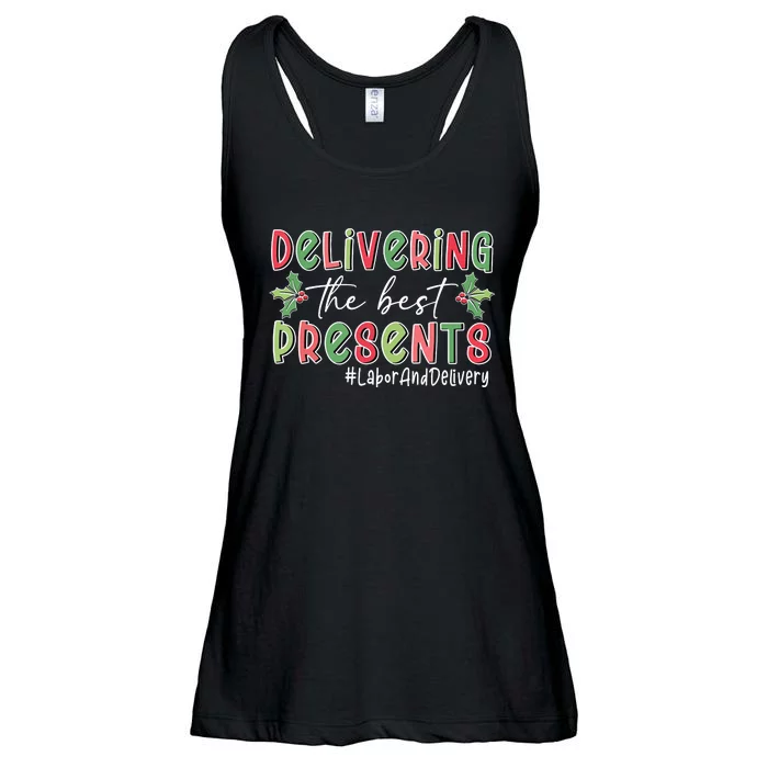 Delivering The Best Presents Labor Delivery Nurse Christmas Ladies Essential Flowy Tank