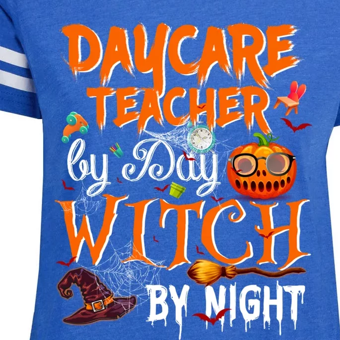 Daycare Teacher By Day Witch By Night Cute Gift Enza Ladies Jersey Football T-Shirt