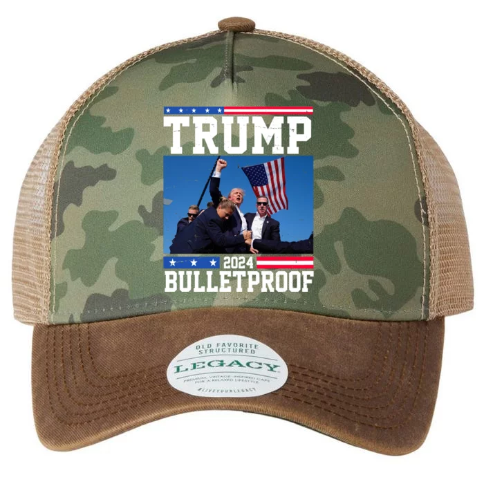 Donald Trump Bulletproof Fight Fist Legend 2024 Legacy Tie Dye Trucker Hat