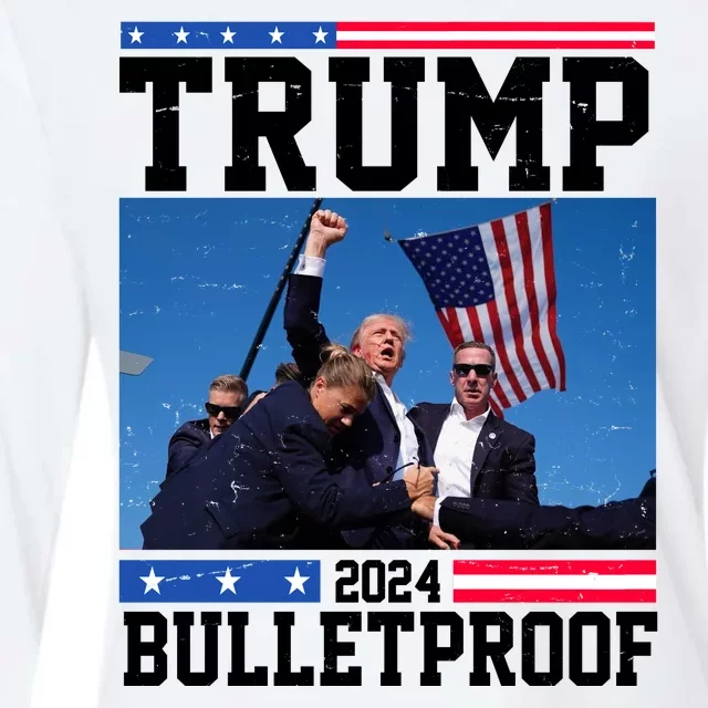 Donald Trump Bulletproof Fight Fist Legend 2024 Womens Cotton Relaxed Long Sleeve T-Shirt