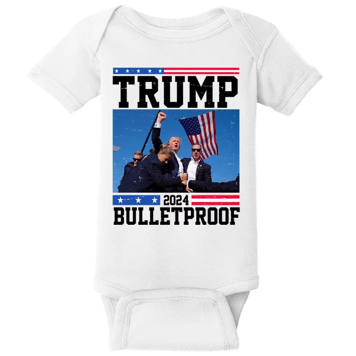 Donald Trump Bulletproof Fight Fist Legend 2024 Baby Bodysuit