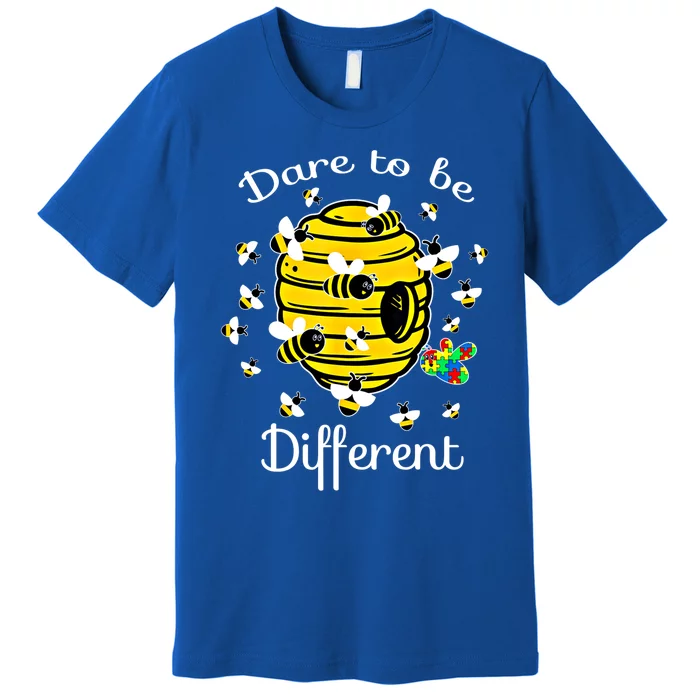 Dare To Be Different Bee Puzzle Cool Autism Awareness Gift Premium T-Shirt