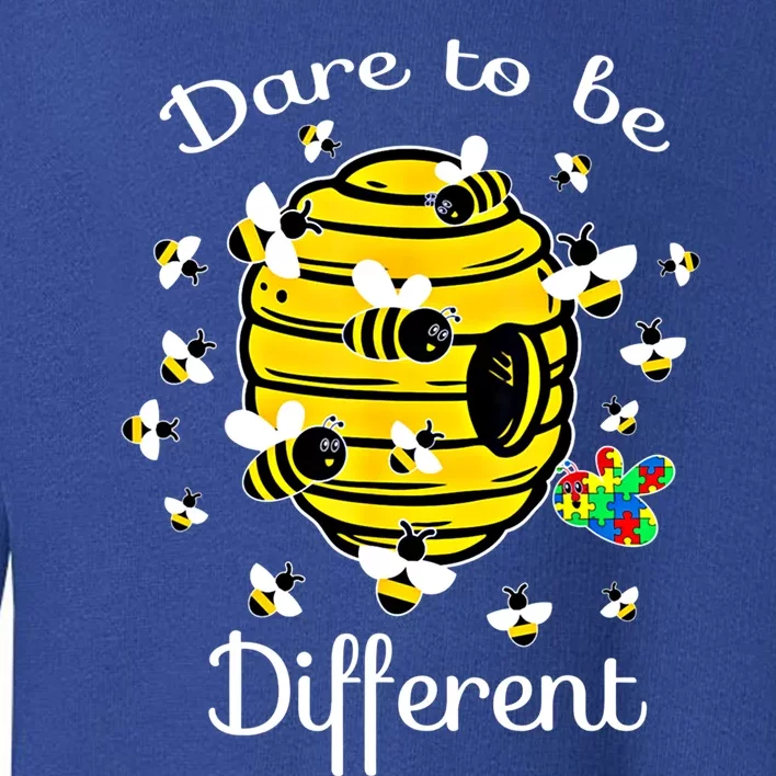 Dare To Be Different Bee Puzzle Cool Autism Awareness Gift Toddler Sweatshirt