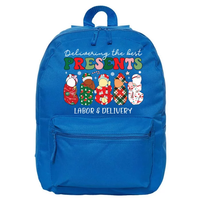 Delivering The Best Presents Labor Delivery Nurse Christmas 16 in Basic Backpack