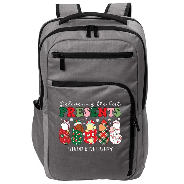 Delivering The Best Presents Labor Delivery Nurse Christmas Impact Tech Backpack