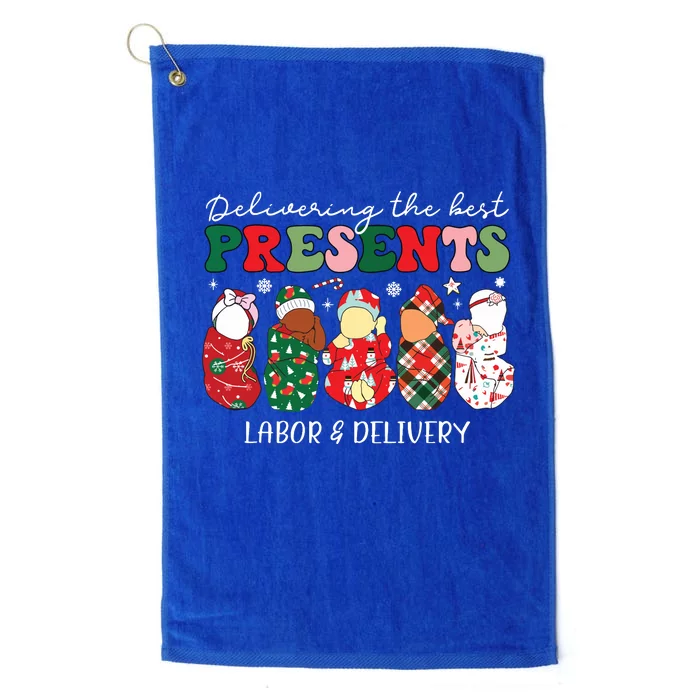 Delivering The Best Presents Labor Delivery Nurse Christmas Platinum Collection Golf Towel