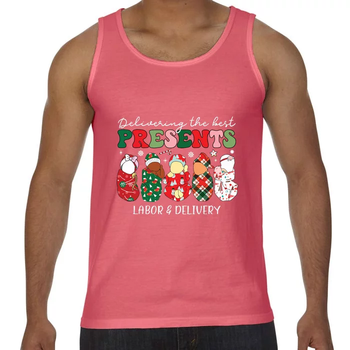 Delivering The Best Presents Labor Delivery Nurse Christmas Comfort Colors® Tank Top