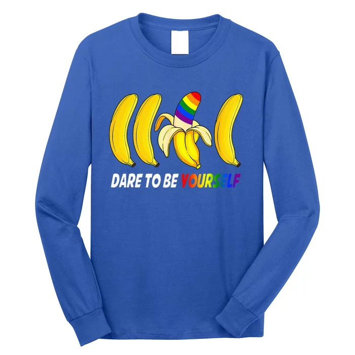 Dare To Be Yourself Funny Bananas Gay Long Sleeve Shirt