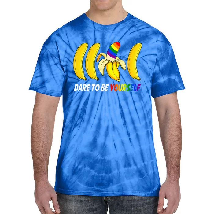 Dare To Be Yourself Funny Bananas Gay Tie-Dye T-Shirt