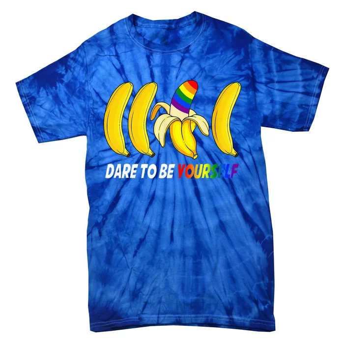 Dare To Be Yourself Funny Bananas Gay Tie-Dye T-Shirt