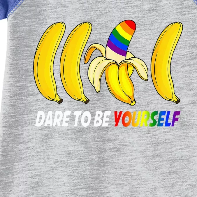 Dare To Be Yourself Funny Bananas Gay Infant Baby Jersey Bodysuit