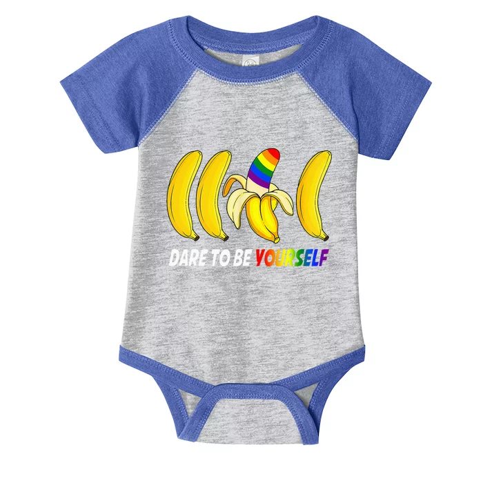 Dare To Be Yourself Funny Bananas Gay Infant Baby Jersey Bodysuit