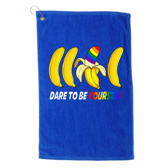 Dare To Be Yourself Funny Bananas Gay Platinum Collection Golf Towel