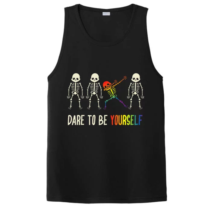 Dare To Be Yourself Cute Lgbt Pride Performance Tank