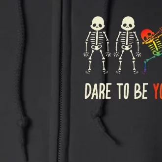 Dare To Be Yourself Cute Lgbt Pride Full Zip Hoodie