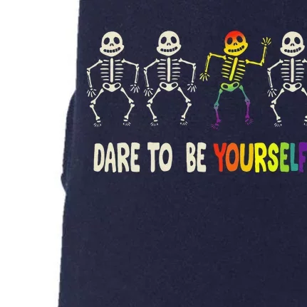 Dare To Be Yourself Cute Lgbt Pride Bones Rainbow Doggie 3-End Fleece Hoodie