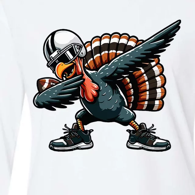 Dabbing Turkey Bowl Football Thanksgiving Womens Cotton Relaxed Long Sleeve T-Shirt