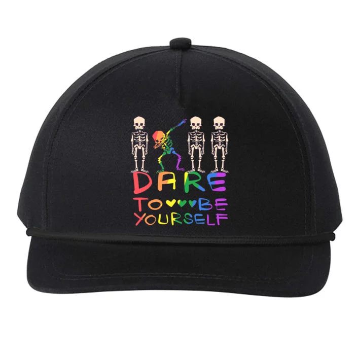 Dare To Be Yours Lgbtq+ Pride Awareness Movet Gift Snapback Five-Panel Rope Hat