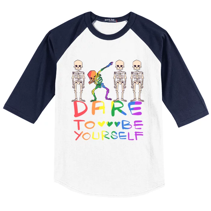 Dare To Be Yours Lgbtq+ Pride Awareness Movet Gift Baseball Sleeve Shirt