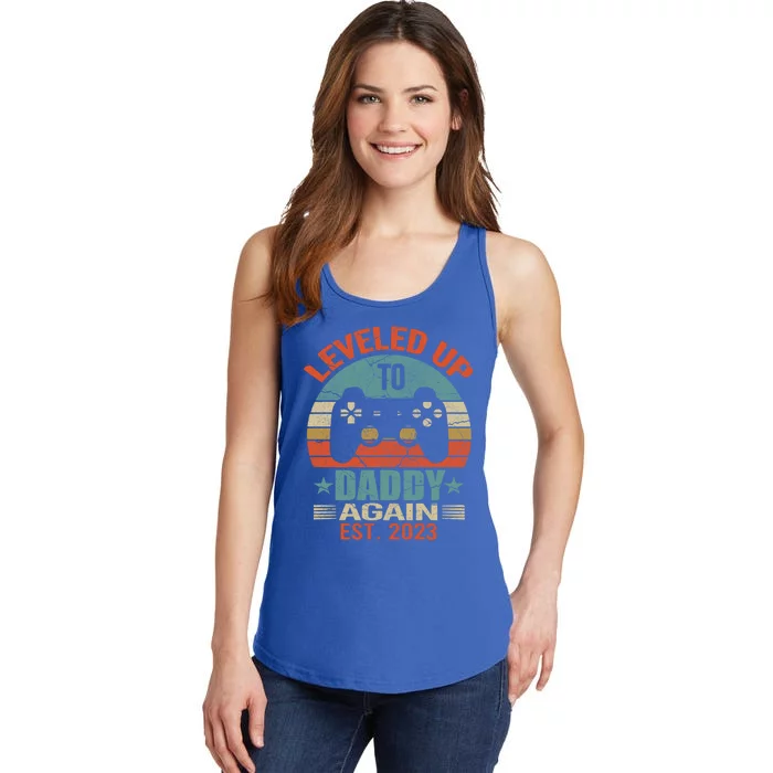 Daddy To Be Again Funny Gift Leveled Up To Daddy Gift Cute Gift Ladies Essential Tank