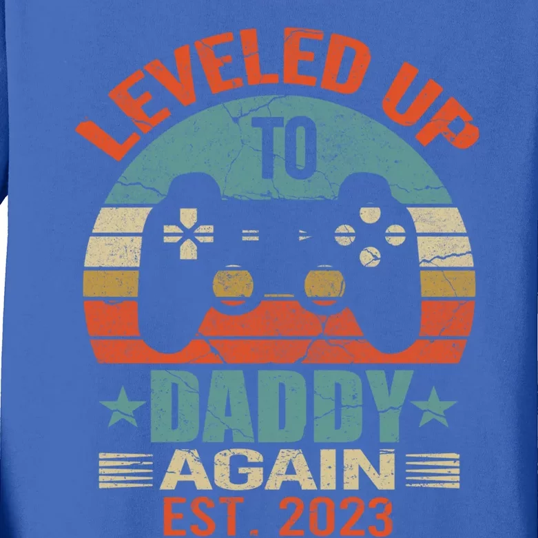 Daddy To Be Again Funny Gift Leveled Up To Daddy Gift Cute Gift Kids Long Sleeve Shirt