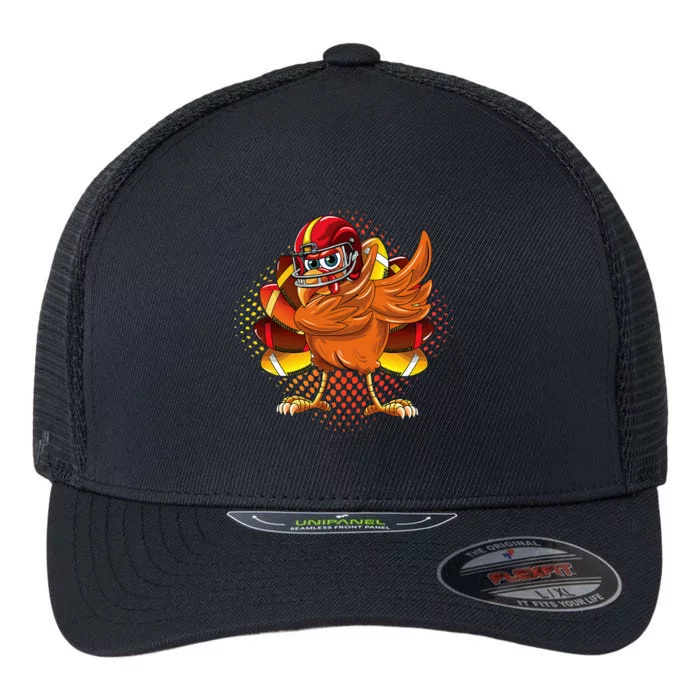 Dabbing Turkey Bowl Football Thanksgiving Flexfit Unipanel Trucker Cap