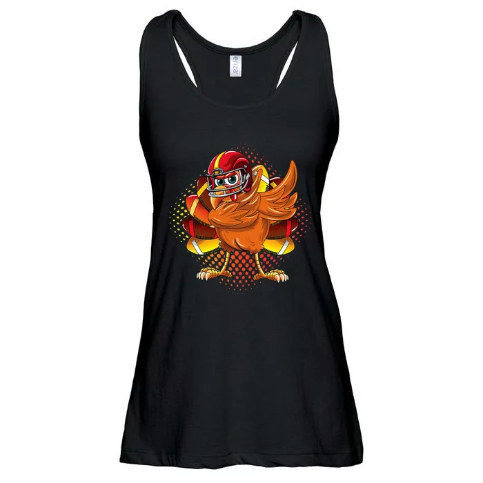 Dabbing Turkey Bowl Football Thanksgiving Ladies Essential Flowy Tank