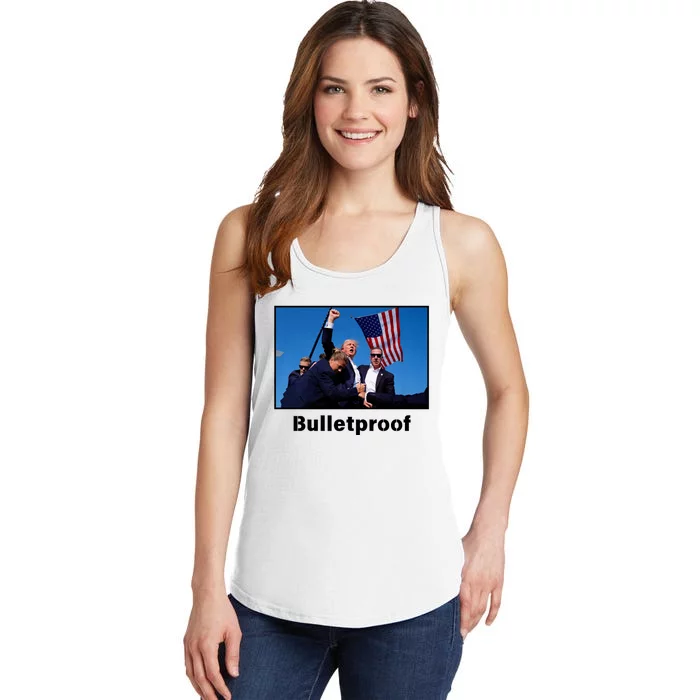 Donald Trump Bulletproof 2024 Presidential Candidate 45 Ladies Essential Tank