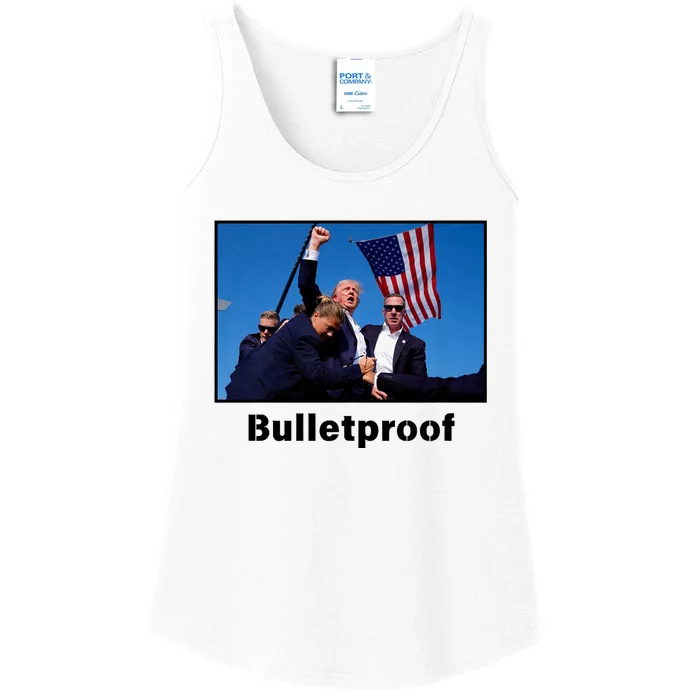 Donald Trump Bulletproof 2024 Presidential Candidate 45 Ladies Essential Tank